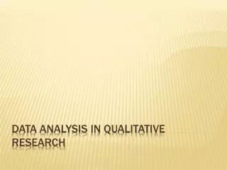 Data Analysis in qualitative Research