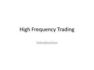 high frequency trading