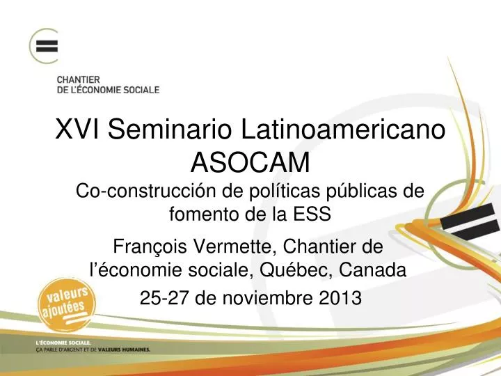 xvi seminario latinoamericano asocam co construcci n de pol ticas p blicas de fomento de la ess