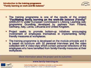 Introduction to the training programme ”Family learning on work and life balance”