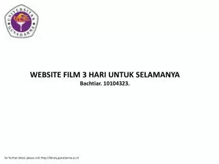 WEBSITE FILM 3 HARI UNTUK SELAMANYA Bachtiar. 10104323.