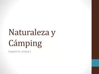 naturaleza y c mping