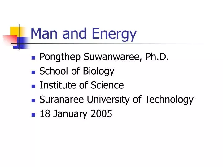 man and energy