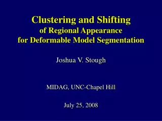 clustering and shifting of regional appearance for deformable model segmentation