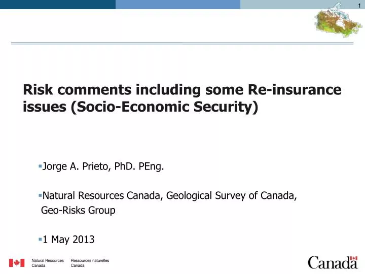 risk comments including some re insurance issues socio economic security
