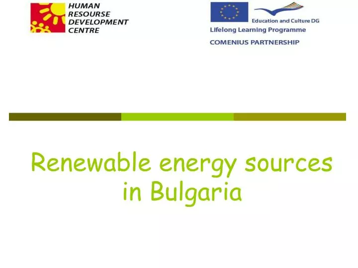 renewable nergy sources in bulgaria
