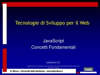 tecnologie di sviluppo per il web