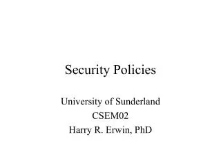 Security Policies