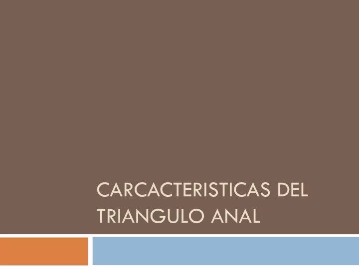 carcacteristicas del triangulo anal