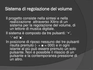 sistema di regolazione del volume