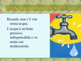 acqua risparmiare si pu