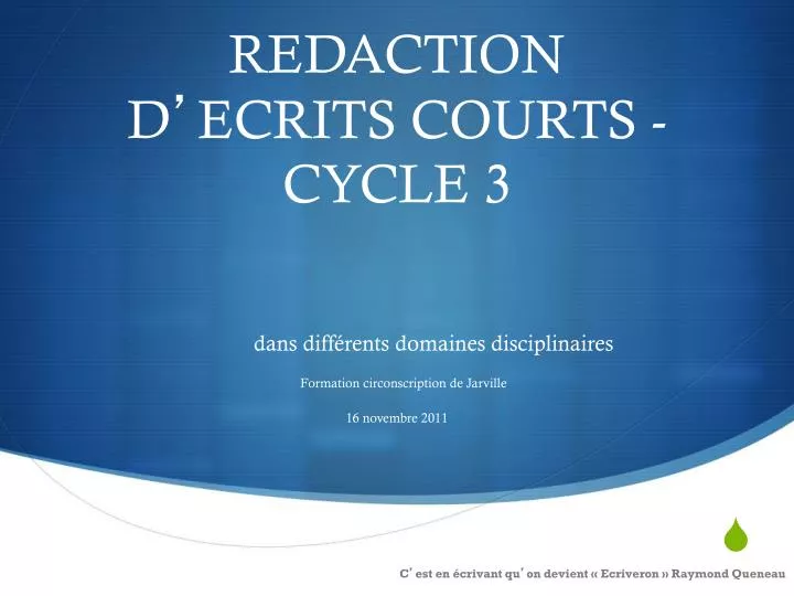 redaction d ecrits courts cycle 3
