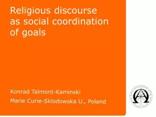 Religious discourse as social coordination of goals