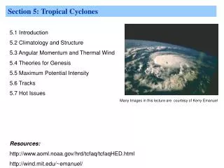 Section 5: Tropical Cyclones