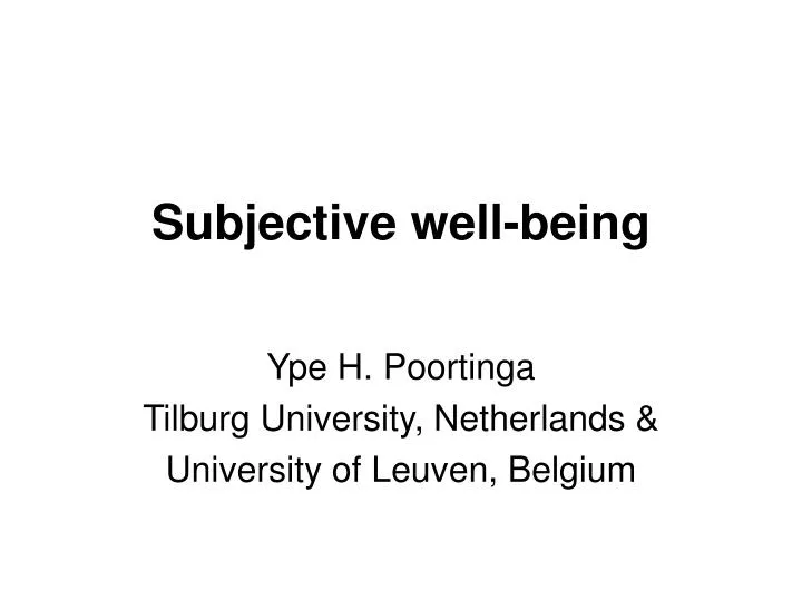 subjective well being