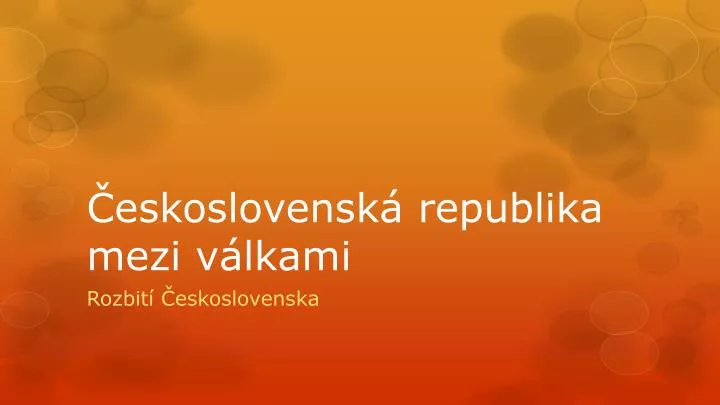 eskoslovensk republika mezi v lkami