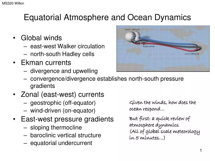 equatorial atmosphere and ocean dynamics