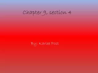 Chapter 9, section 4