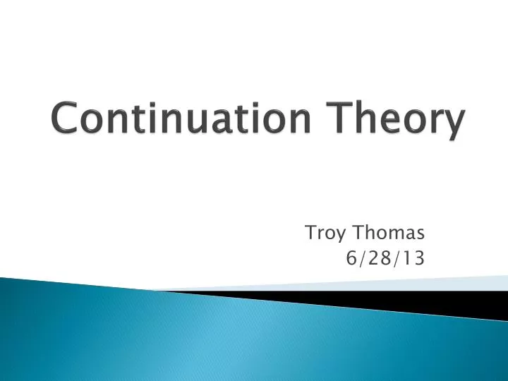 continuation theory