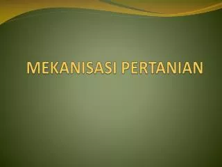 mekanisasi pertanian