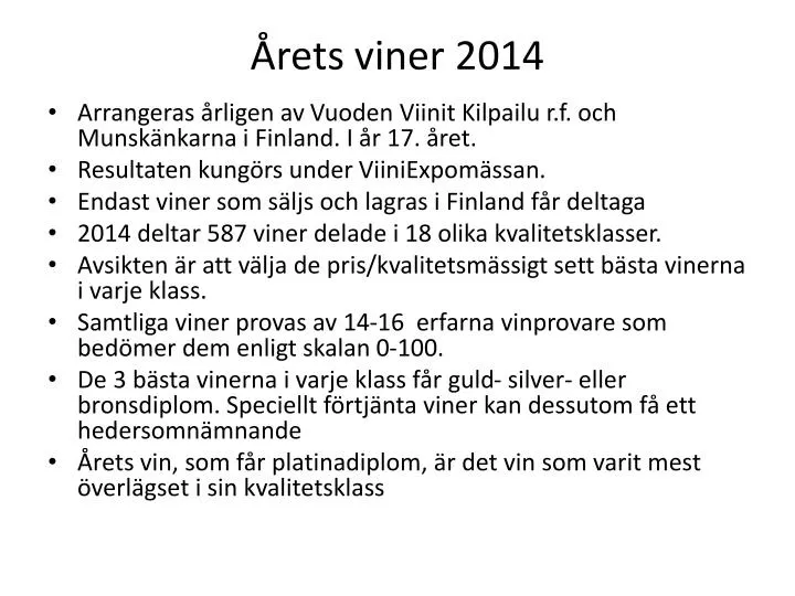 rets viner 2014