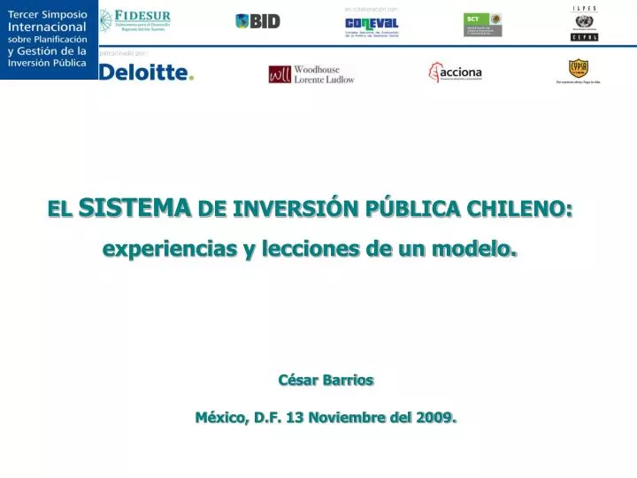 el sistema de inversi n p blica chileno experiencias y lecciones de un modelo