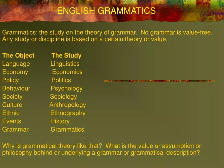 english grammatics