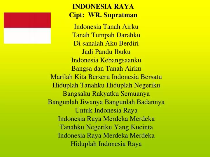 indonesia raya cipt wr supratman