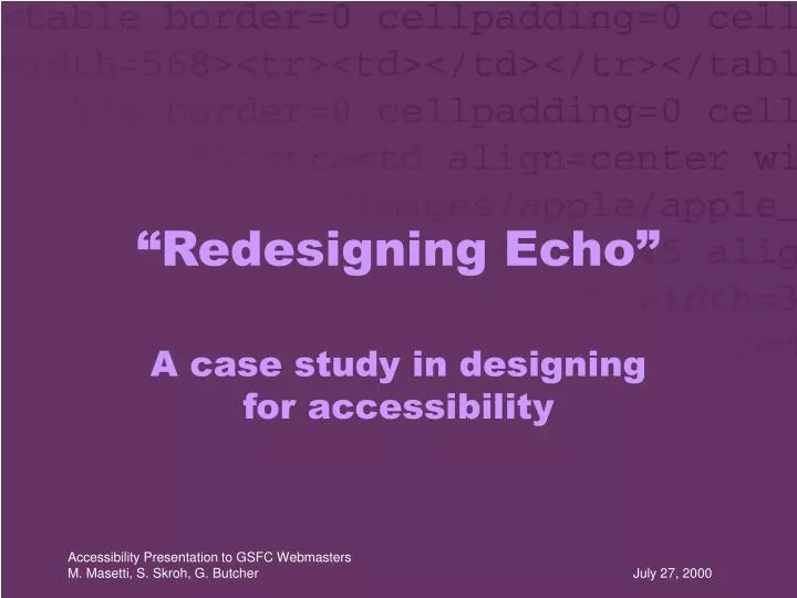 redesigning echo