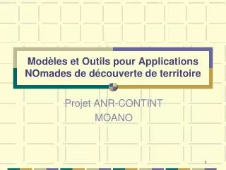 mod les et outils pour applications nomades de d couverte de territoire