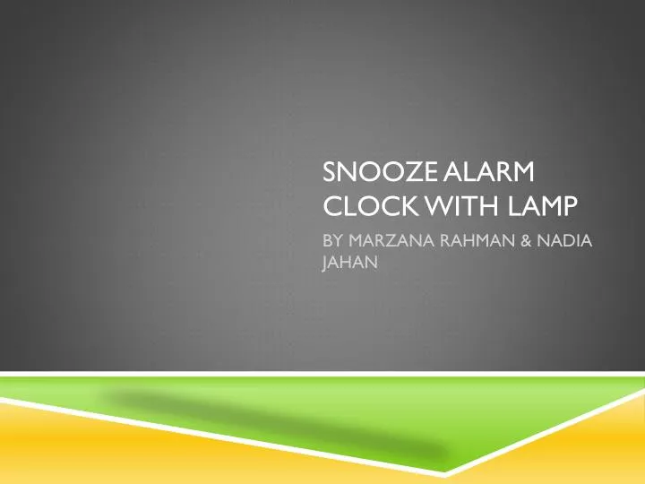 snooze alarm clock with lamp