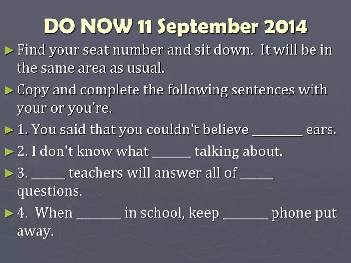 do now 11 september 2014