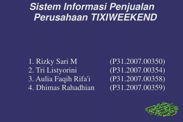 sistem informasi penjualan perusahaan tixiweekend