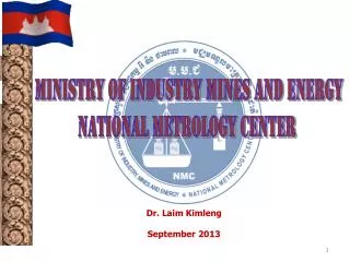Ministry of industry mines and energy NATIONAL METROLOGY CENTER