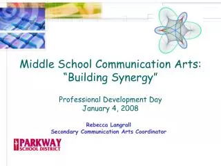 Rebecca Langrall Secondary Communication Arts Coordinator