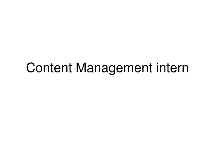 content management intern