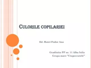 culorile copil a riei
