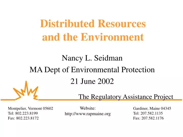 distributed resources and the environment