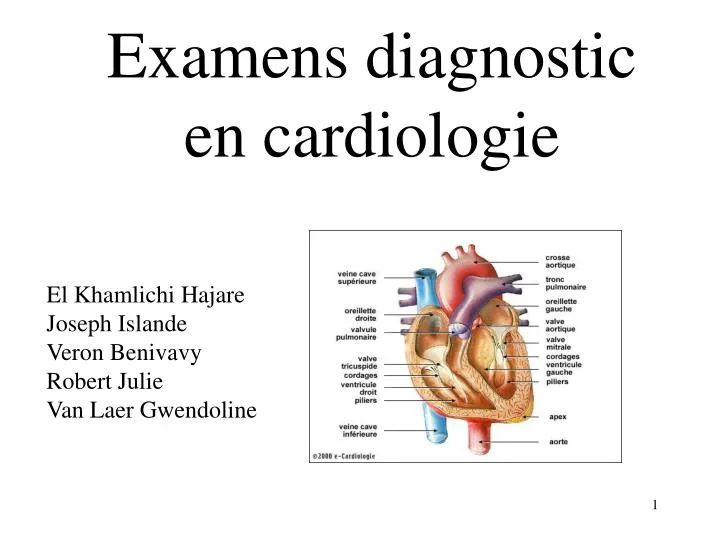 examens diagnostic en cardiologie