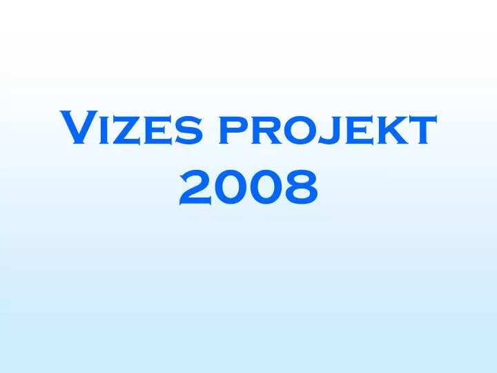 vizes projekt 2008