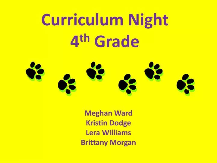 curriculum night 4 th grade