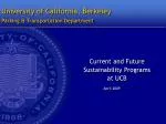 Current and Future Sustainability Programs in Parking & Transportation at UC Berkeley - slide 1