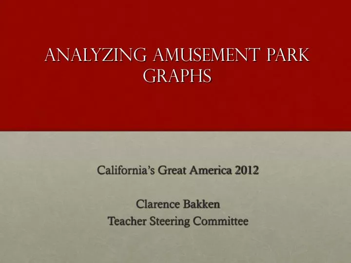 analyzing amusement park graphs