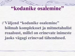 kodanike osalemine