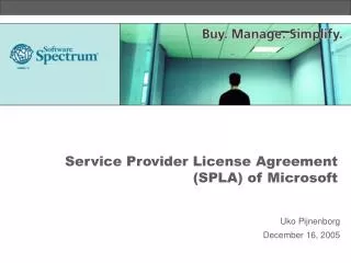 Service Provider License Agreement (SPLA) of Microsoft