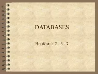 databases
