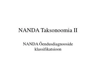 nanda taksonoomia ii