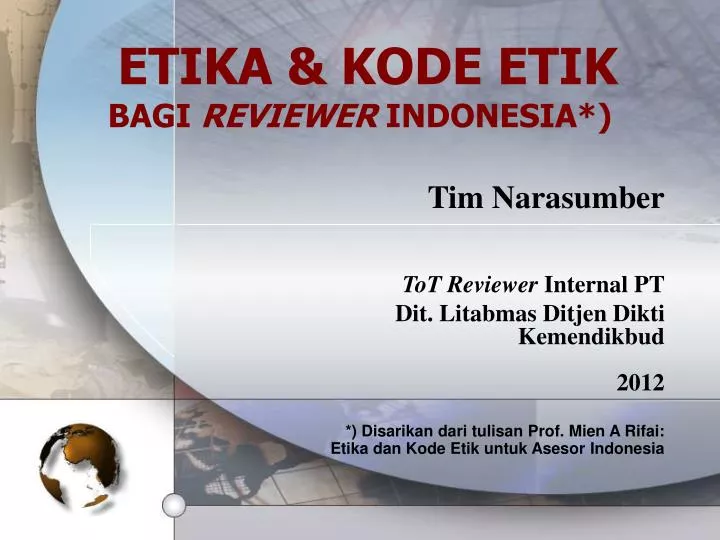 etika kode etik bagi reviewer indonesia