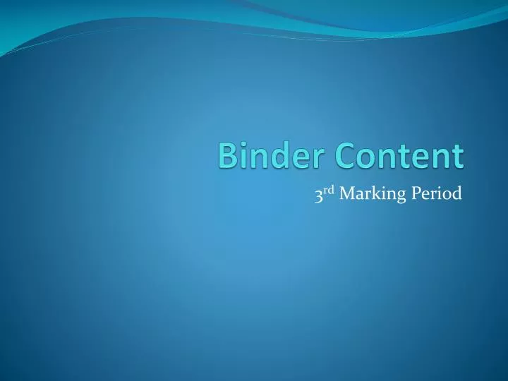 binder content