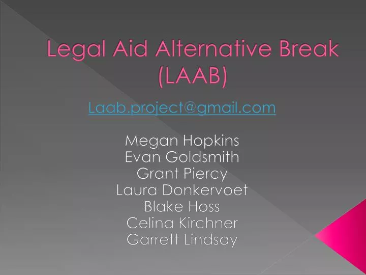 legal aid alternative break laab